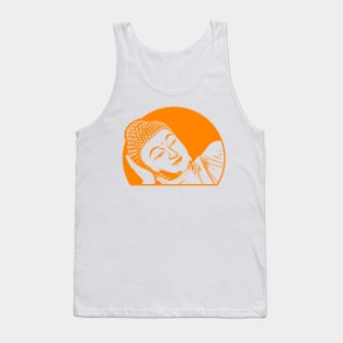 Reclining Buddha Art Orange Color Tank Top